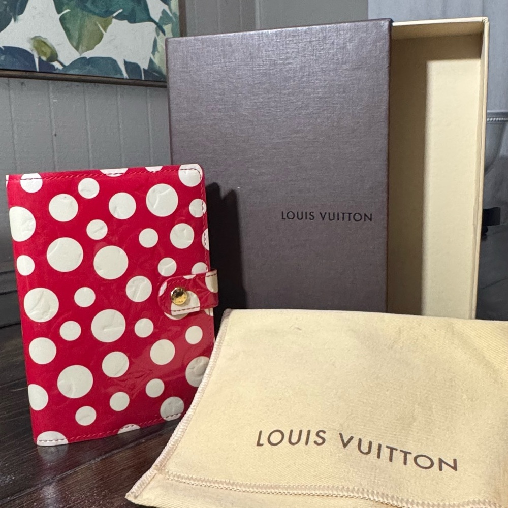 Authentic Rare Louis Vuitton x Yayoi Kusama Red /White Dot Leather Planner - Picture 1 of 7